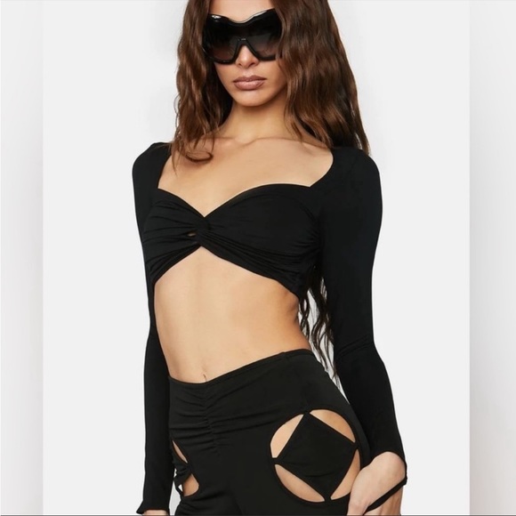 brand new urban outfitter the kript long sleeve crop small - Picture 2 of 3